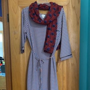 NWT MERONA COCKTAIL/CAREER DRESS WITH SCARF SIZE L